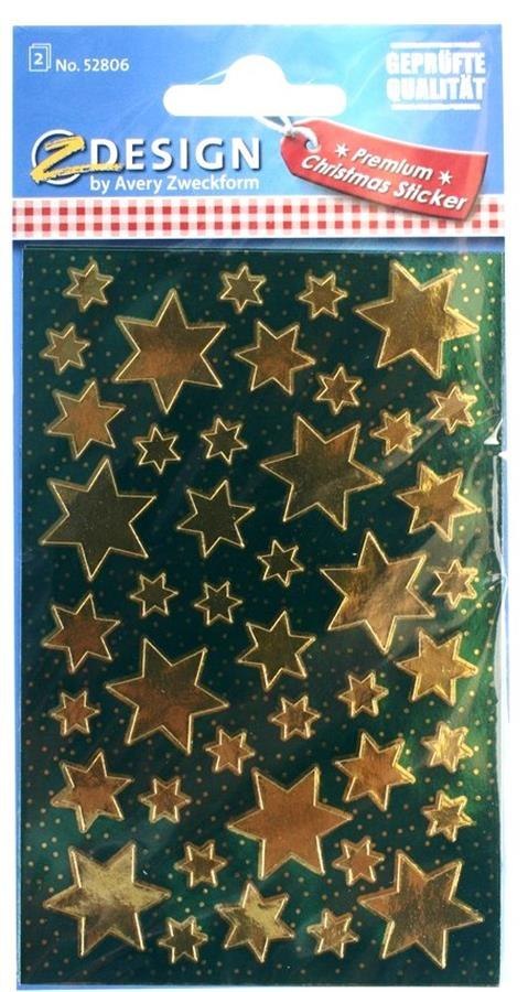 STICKERS 8X16 CM GOLD STARS ZWECKFORM 52806 ZWECKFORM